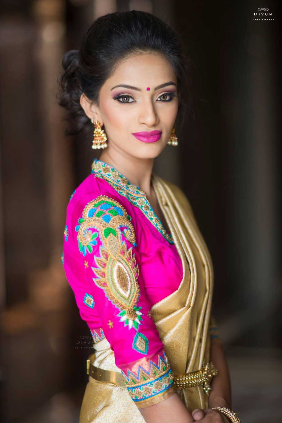 South Indian Bridal with Pattu Saree and Stunning makeup #SouthIndian  #BridalSaree… | Hairstyles for indian wedding, Bridal outfits, Wedding  reception hairstyles